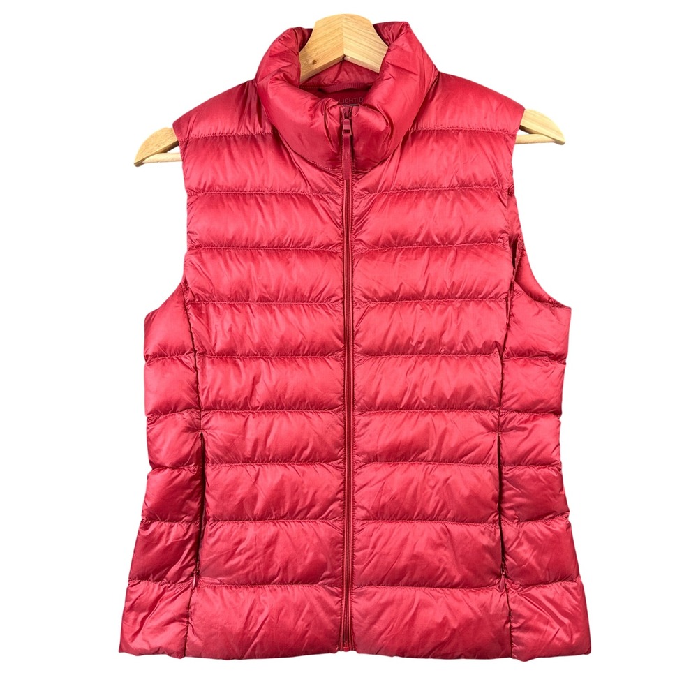 Uniqlo Ultra Light Down Vest Womens Size XS Red Puffer Quilted Full Zip 419775